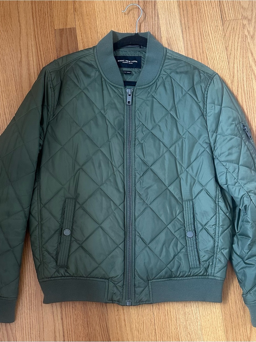 Marc New York Quilted Olive Green Bomber Jacket